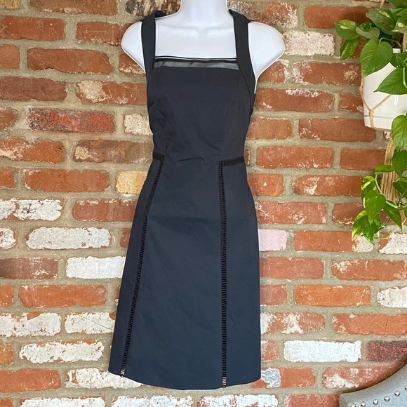 Elie Tahari Black Square Neck Sheath Dress size 2 New Sleeveless - Picture 4 of 12